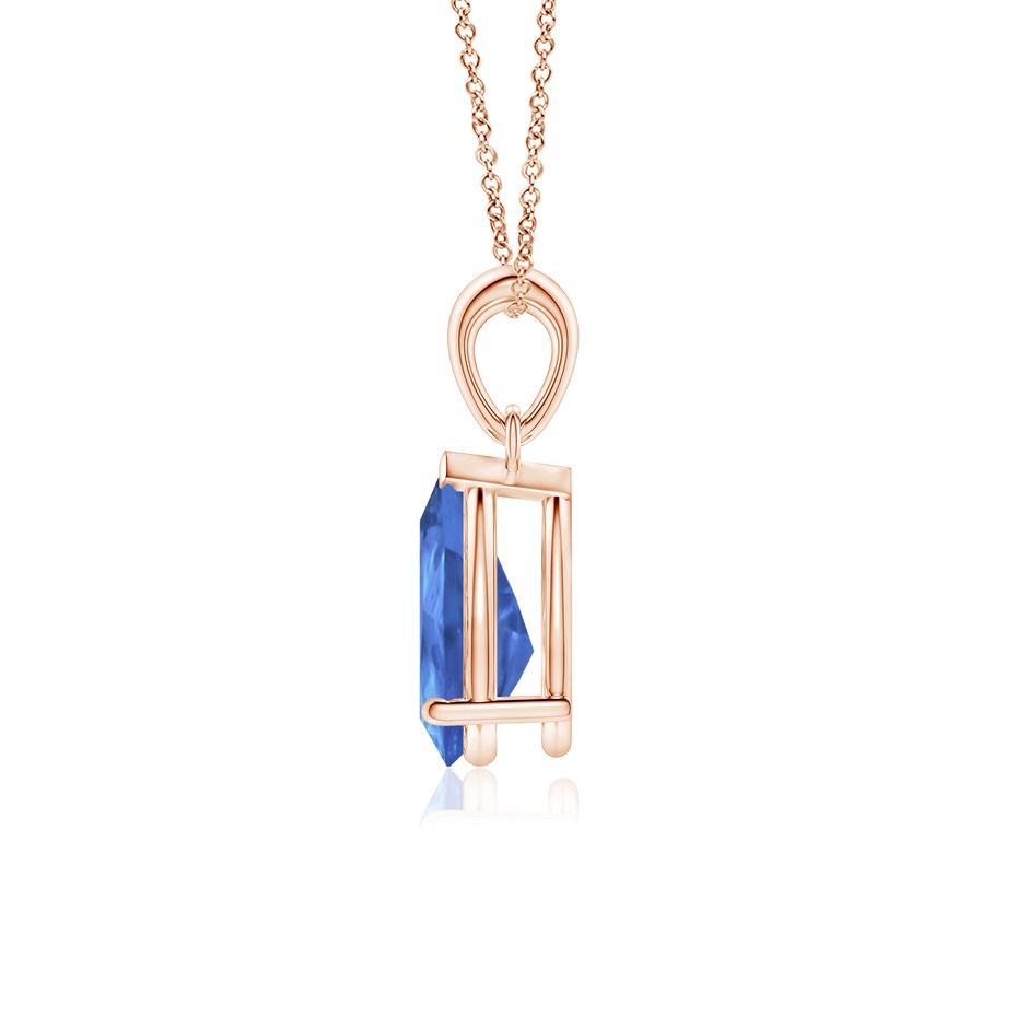10x7mm AA Pear-Shaped Tanzanite Solitaire Pendant in Rose Gold side 199