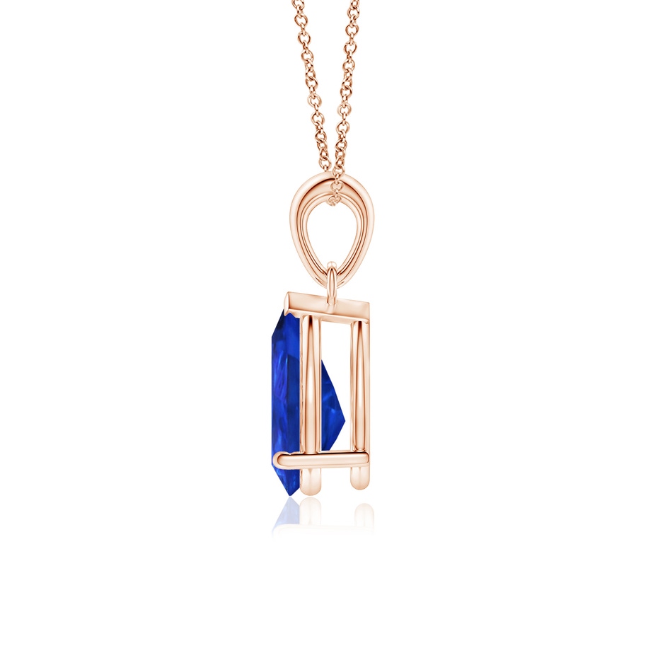 10x7mm AAA Pear-Shaped Tanzanite Solitaire Pendant in Rose Gold side 199