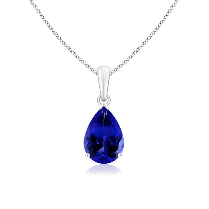 10x7mm AAAA Pear-Shaped Tanzanite Solitaire Pendant in P950 Platinum