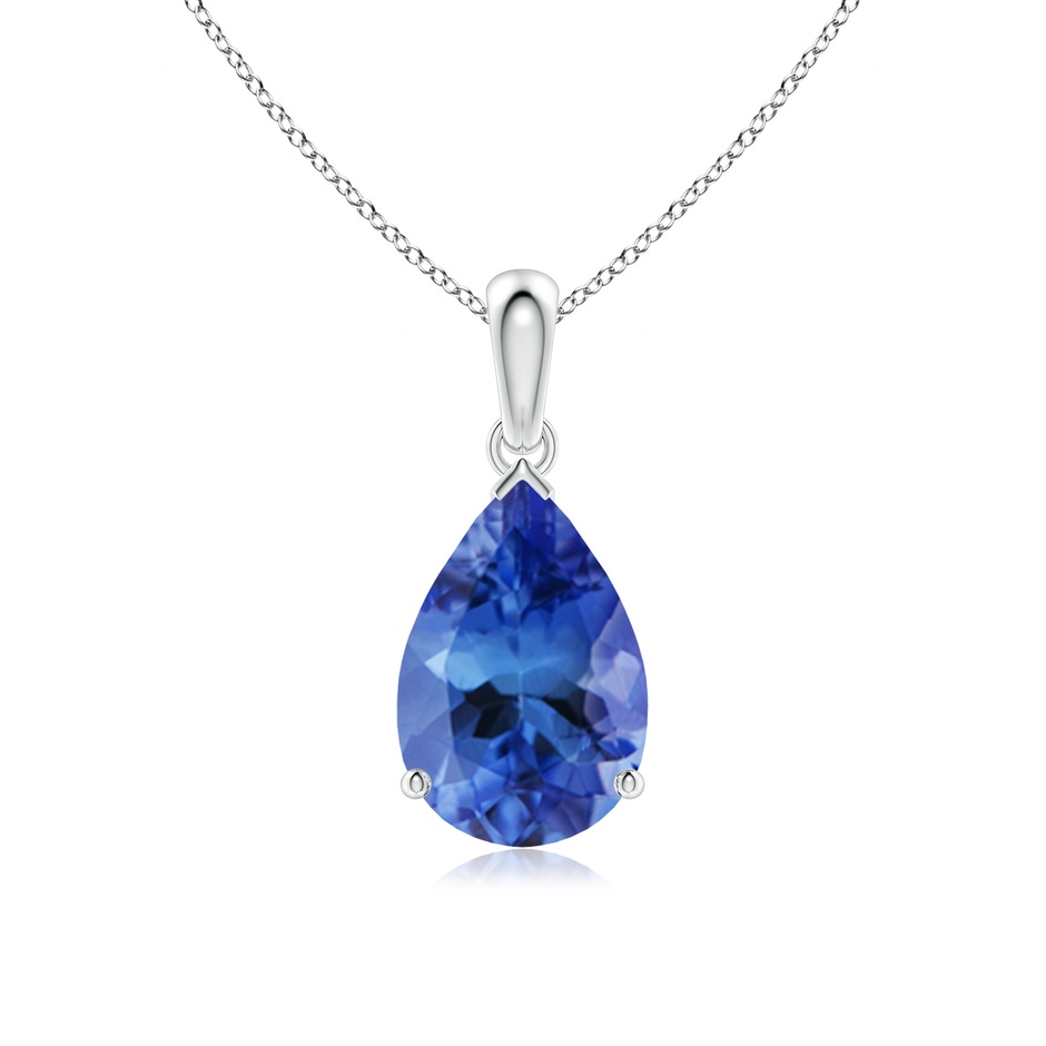 12x8mm AA Pear-Shaped Tanzanite Solitaire Pendant in P950 Platinum 