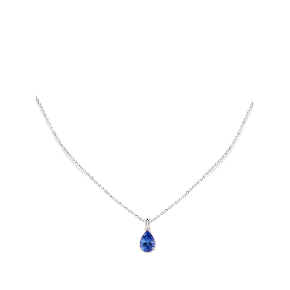12x8mm AA Pear-Shaped Tanzanite Solitaire Pendant in P950 Platinum pen