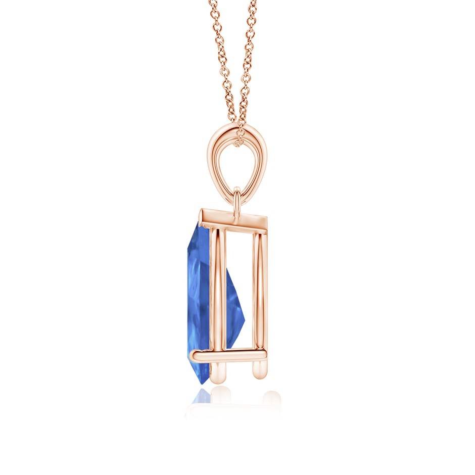 12x8mm AA Pear-Shaped Tanzanite Solitaire Pendant in Rose Gold side 199