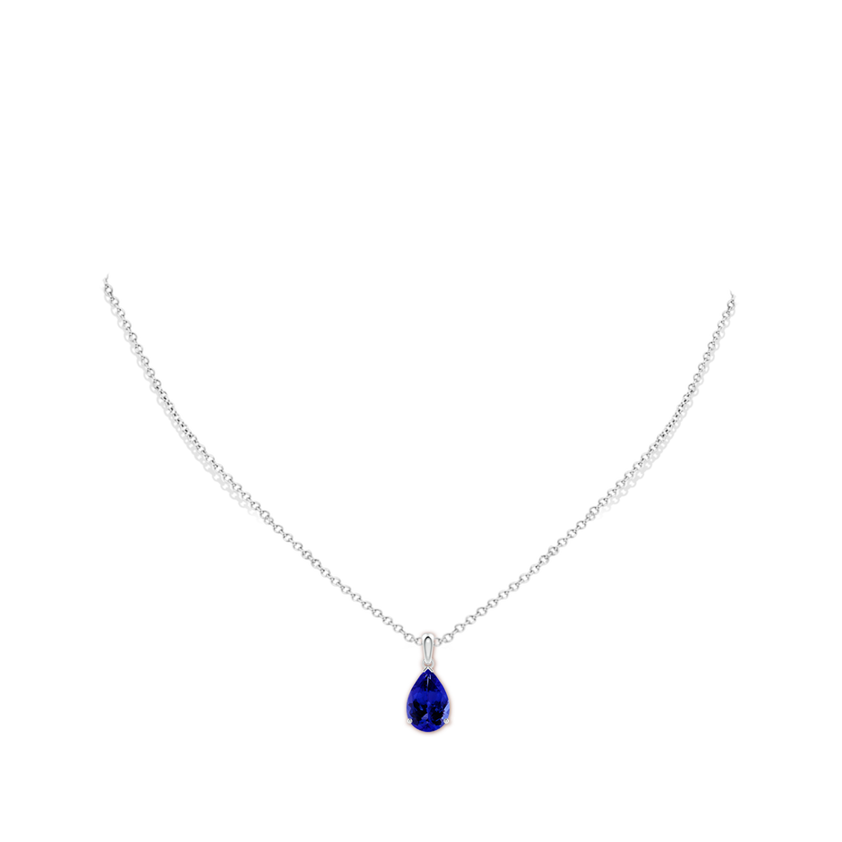 12x8mm AAAA Pear-Shaped Tanzanite Solitaire Pendant in P950 Platinum pen