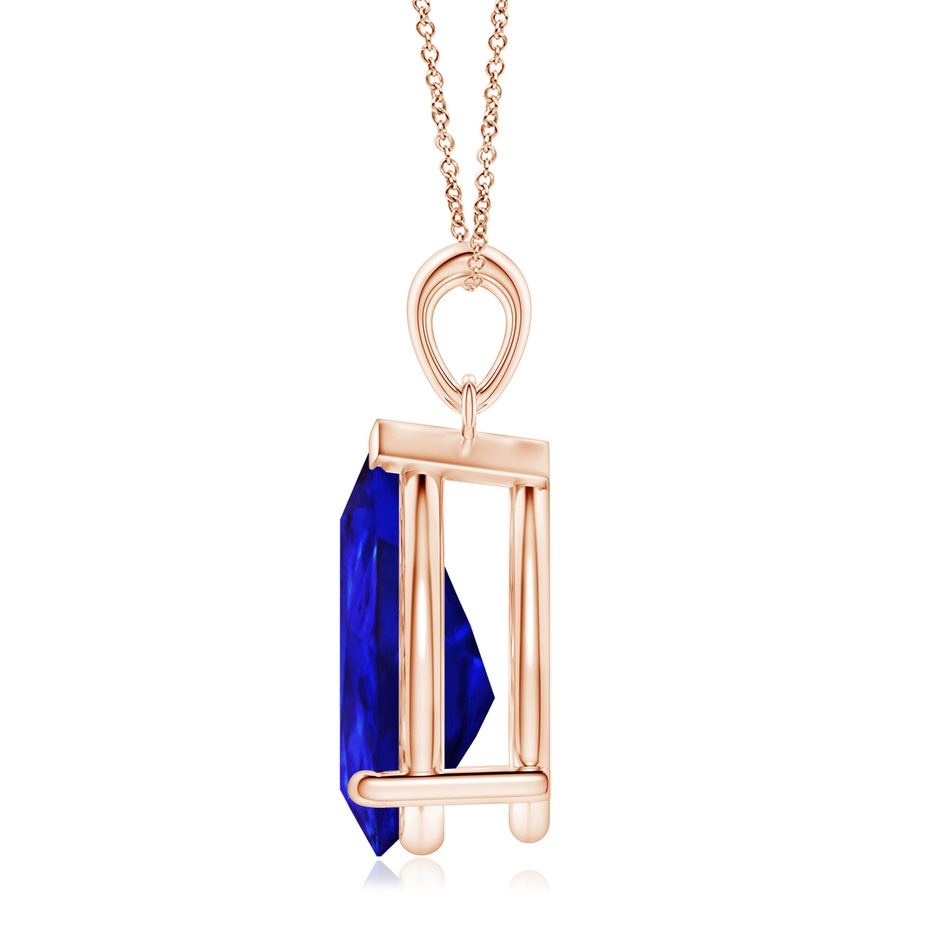 15x10mm AAAA Pear-Shaped Tanzanite Solitaire Pendant in Rose Gold side 199