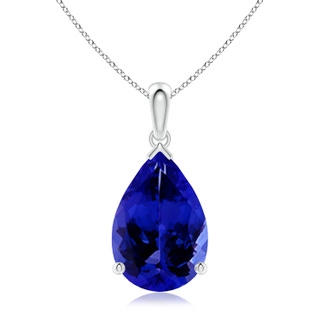 15x10mm AAAA Pear-Shaped Tanzanite Solitaire Pendant in White Gold