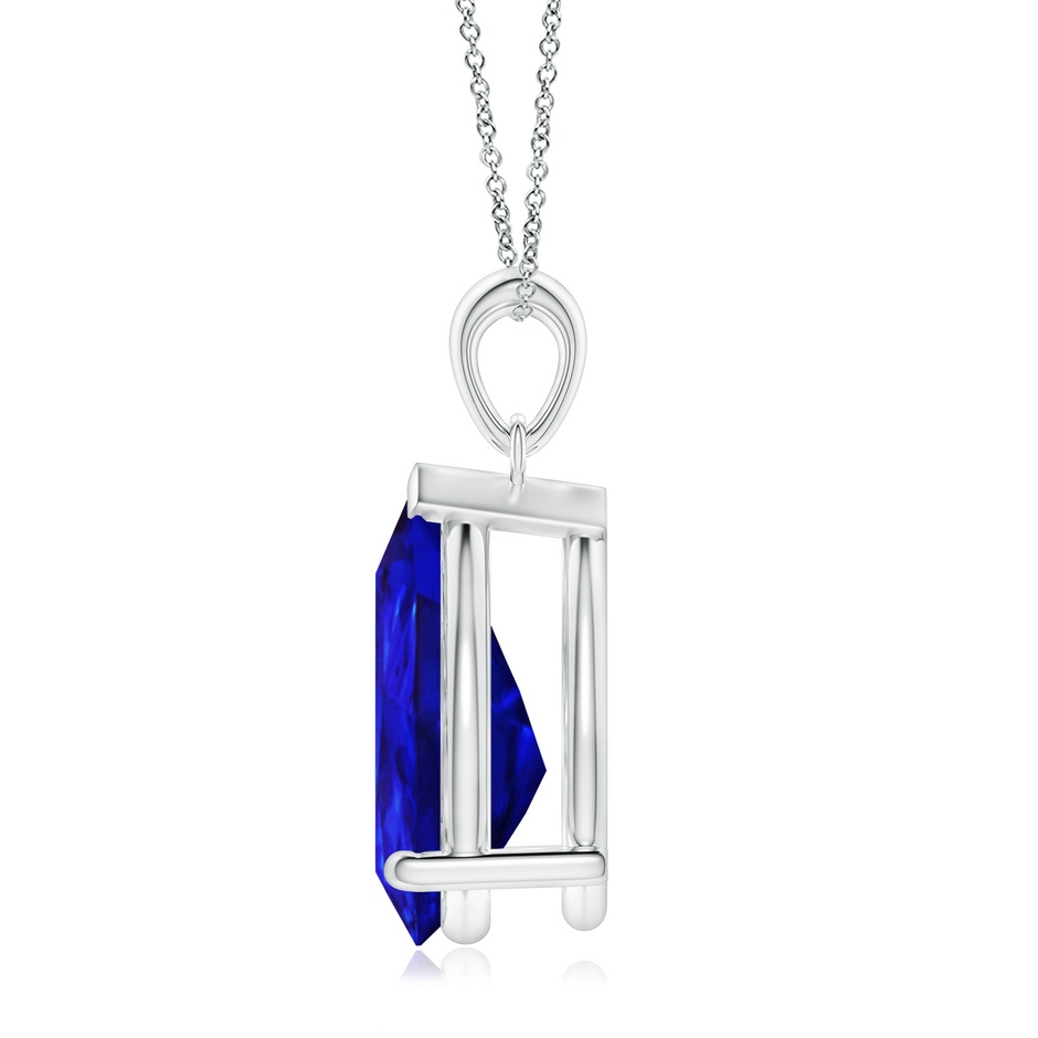 15x10mm AAAA Pear-Shaped Tanzanite Solitaire Pendant in White Gold side 199