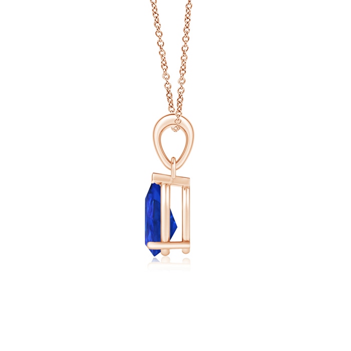 8x6mm AAA Pear-Shaped Tanzanite Solitaire Pendant in Rose Gold Product Image