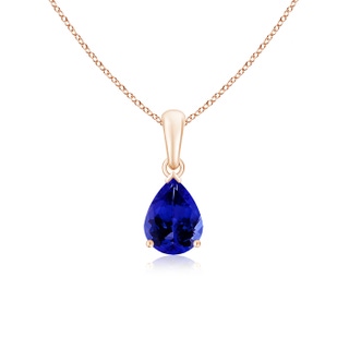 8x6mm AAAA Pear-Shaped Tanzanite Solitaire Pendant in 10K Rose Gold