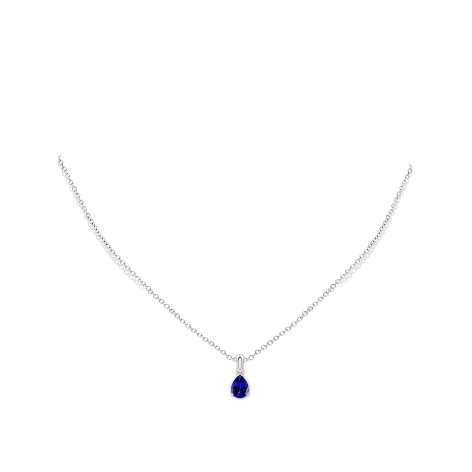 8x6mm AAAA Pear-Shaped Tanzanite Solitaire Pendant in P950 Platinum pen