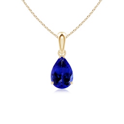 Pear Tanzanite Solitaire Necklaces and Pendants