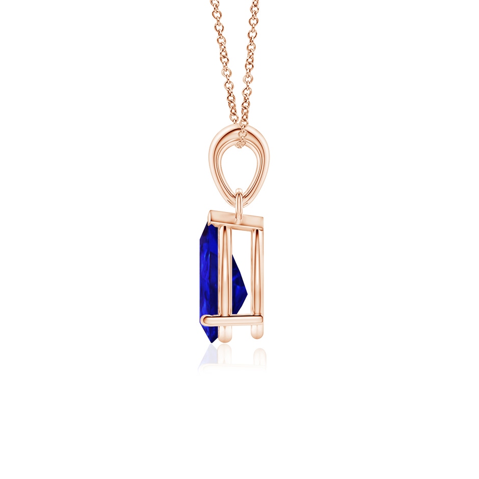 9x6mm AAAA Pear-Shaped Tanzanite Solitaire Pendant in Rose Gold side 199
