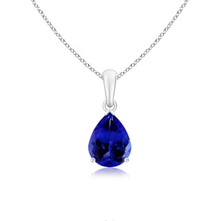 9x7mm AAAA Pear-Shaped Tanzanite Solitaire Pendant in P950 Platinum