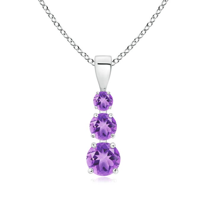 A - Amethyst / 0.8 CT / 14 KT White Gold