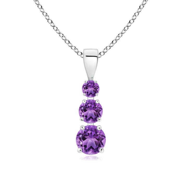 AA - Amethyst / 0.8 CT / 14 KT White Gold