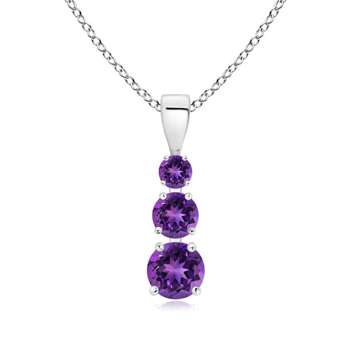 AAAA - Amethyst / 0.8 CT / 14 KT White Gold