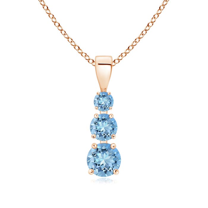 AAAA - Aquamarine / 0.7 CT / 14 KT Rose Gold