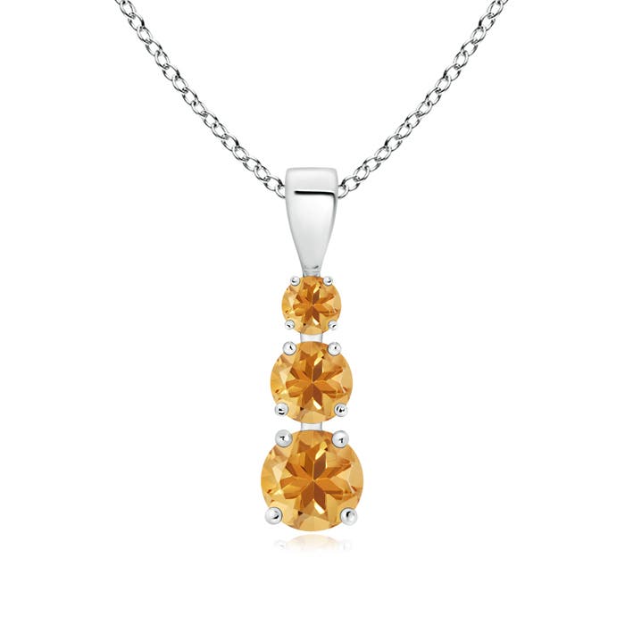 A - Citrine / 0.78 CT / 14 KT White Gold