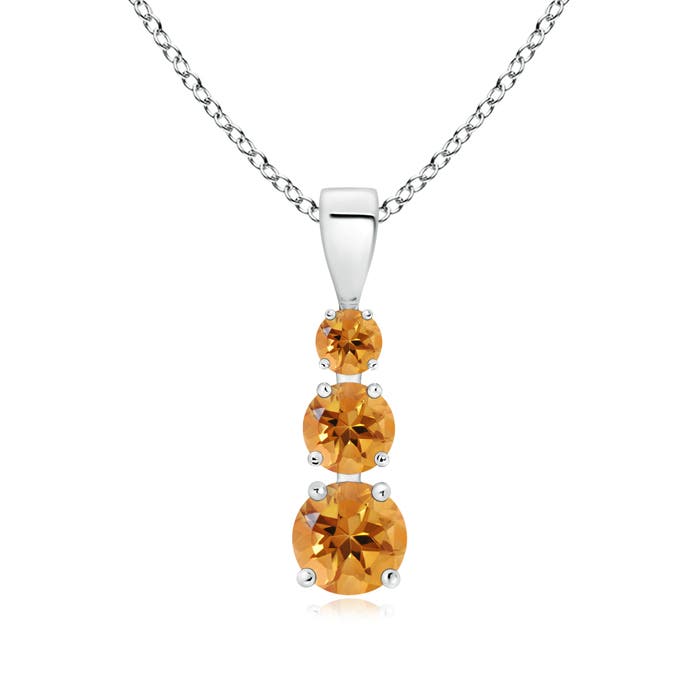 AA - Citrine / 0.78 CT / 14 KT White Gold