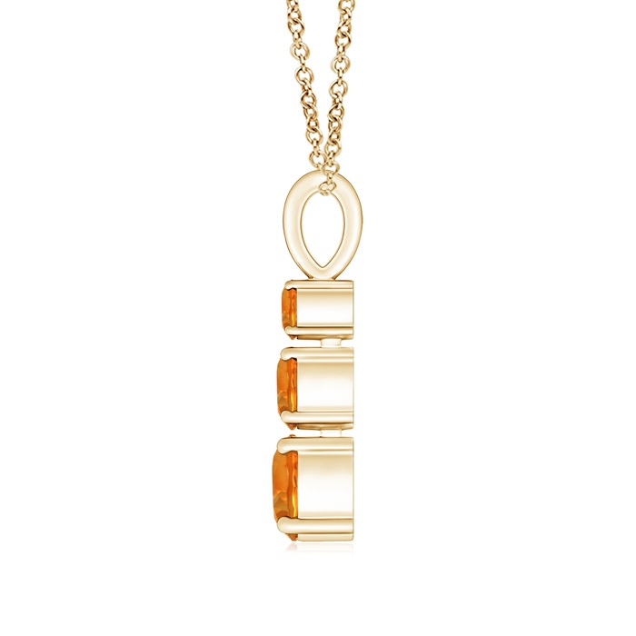 5mm AAAA Graduated Round Citrine Three Stone Pendant in Yellow Gold product image