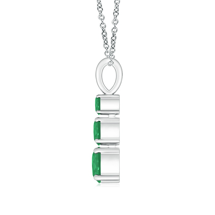 5mm A Graduated Round Emerald Three Stone Pendant in P950 Platinum product image