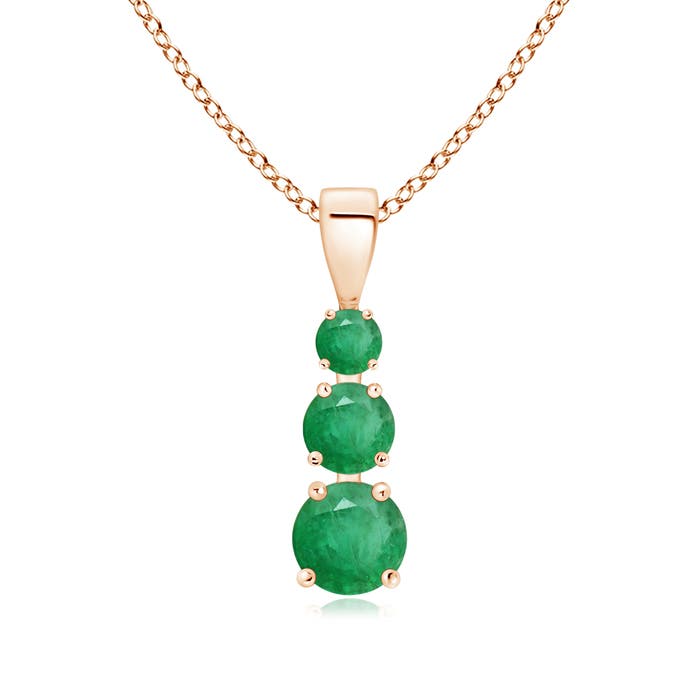 A - Emerald / 0.79 CT / 14 KT Rose Gold