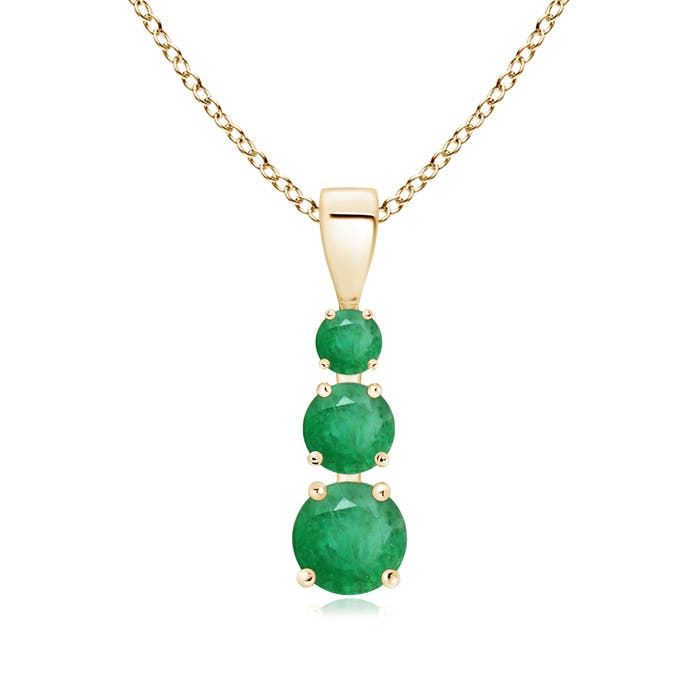 A - Emerald / 0.79 CT / 14 KT Yellow Gold