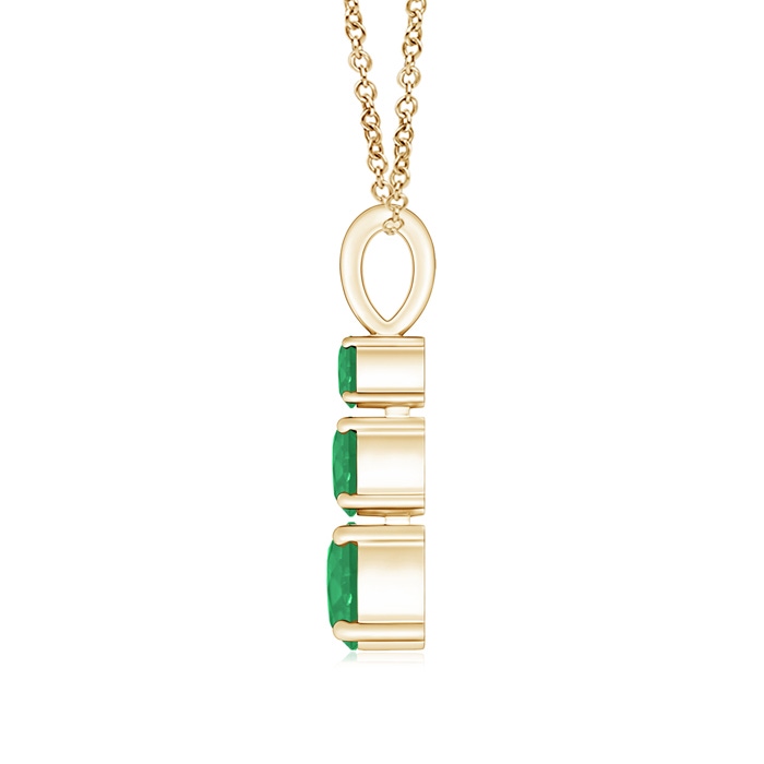 5mm A Graduated Round Emerald Three Stone Pendant in Yellow Gold product image