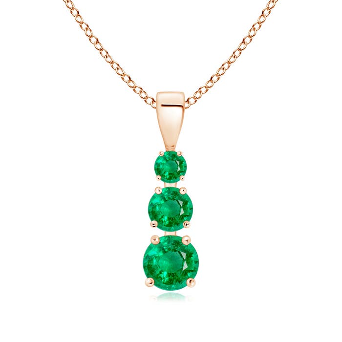 AAA - Emerald / 0.79 CT / 14 KT Rose Gold