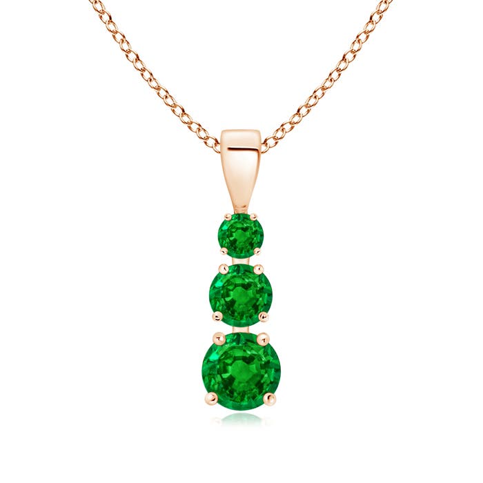 Premium - Lab-Grown Emerald / 0.79 CT / 14 KT Rose Gold