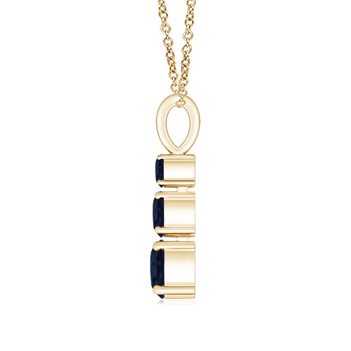 5mm A Graduated Round Blue Sapphire Three Stone Pendant in Yellow Gold product image