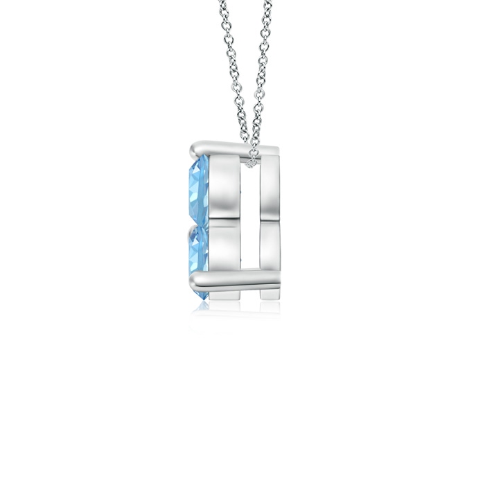 3mm AAAA Round Aquamarine Three Stone Pendant in White Gold product image