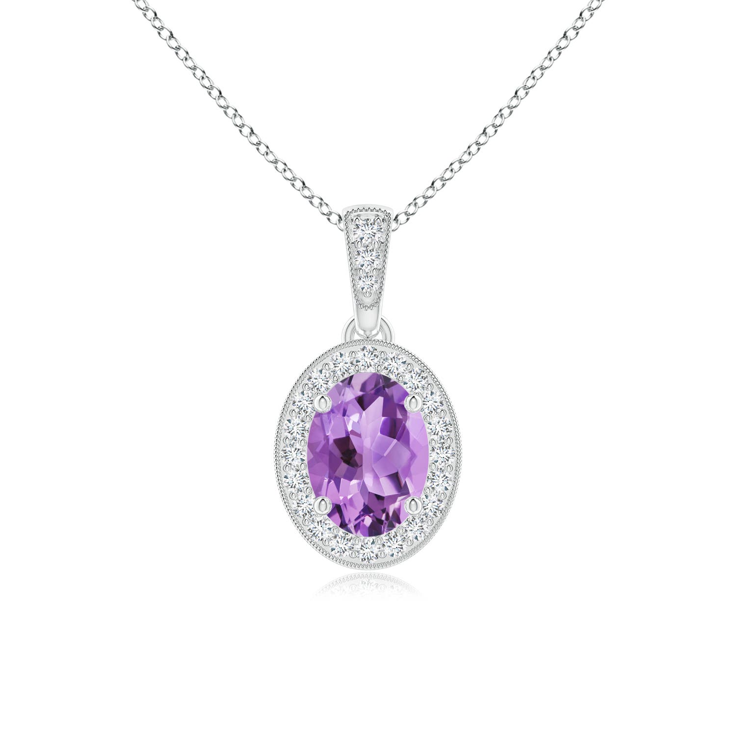 A - Amethyst / 0.82 CT / 14 KT White Gold