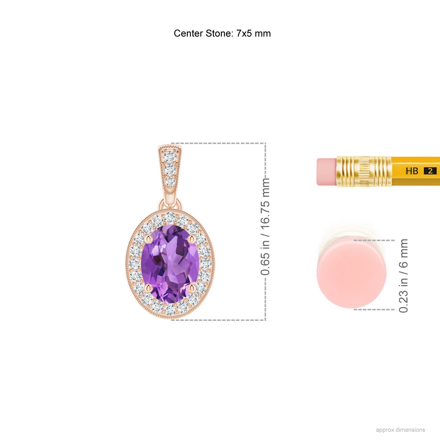 AA - Amethyst / 0.82 CT / 14 KT Rose Gold