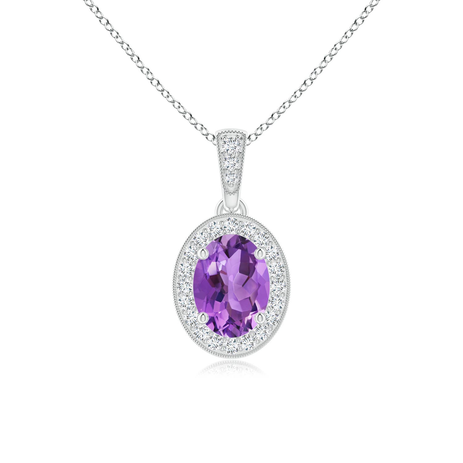 AA - Amethyst / 0.82 CT / 14 KT White Gold