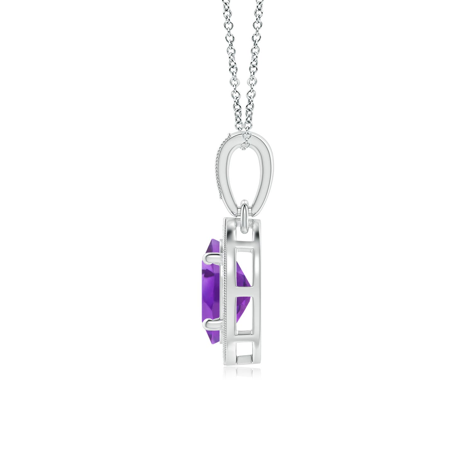 AA - Amethyst / 0.82 CT / 14 KT White Gold