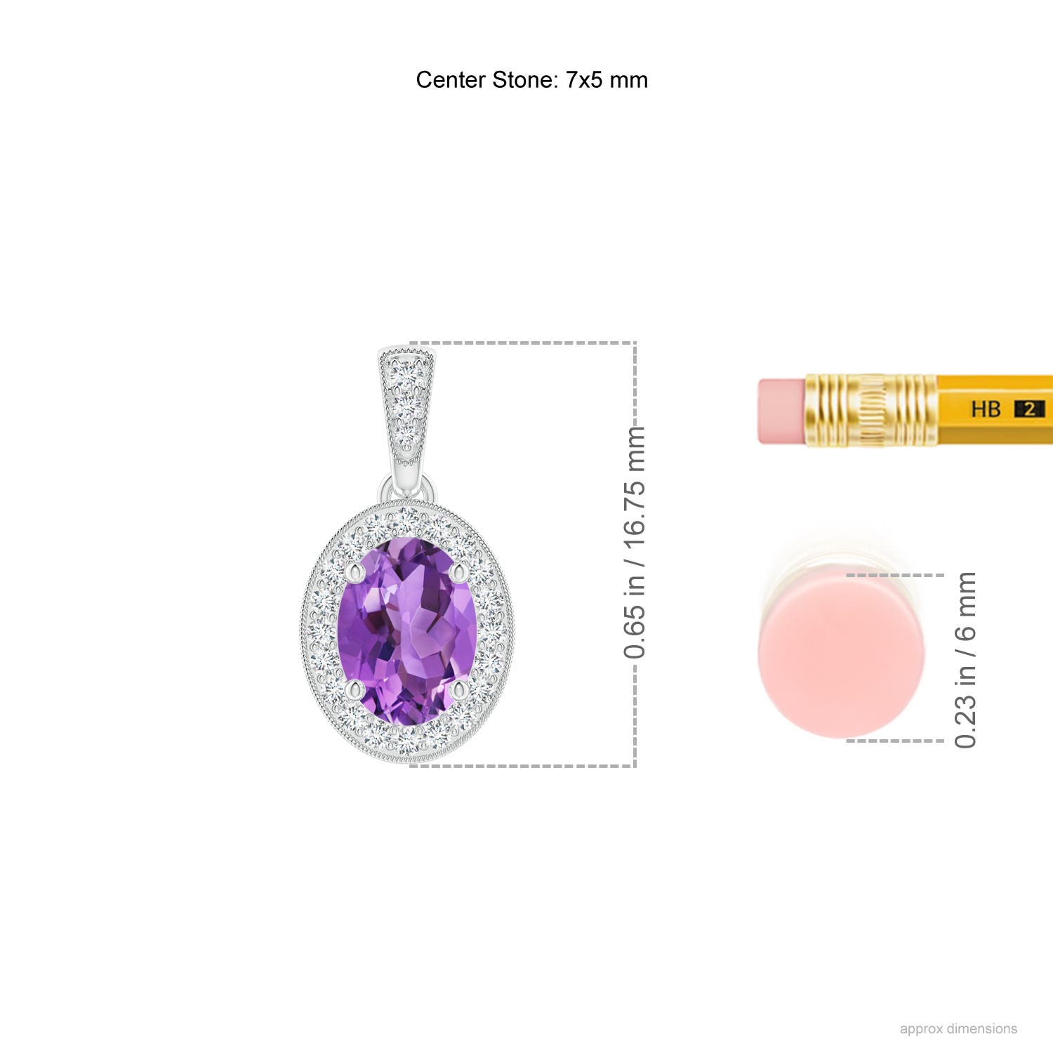 AA - Amethyst / 0.82 CT / 14 KT White Gold