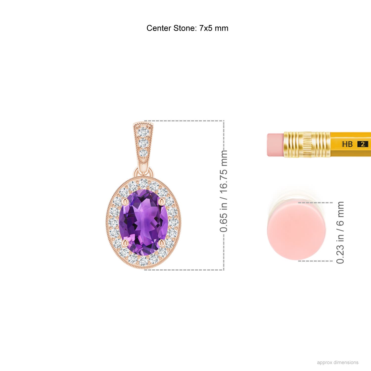 AAA - Amethyst / 0.82 CT / 14 KT Rose Gold