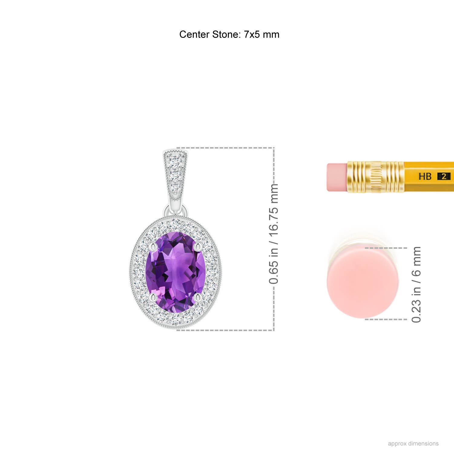 AAA - Amethyst / 0.82 CT / 14 KT White Gold