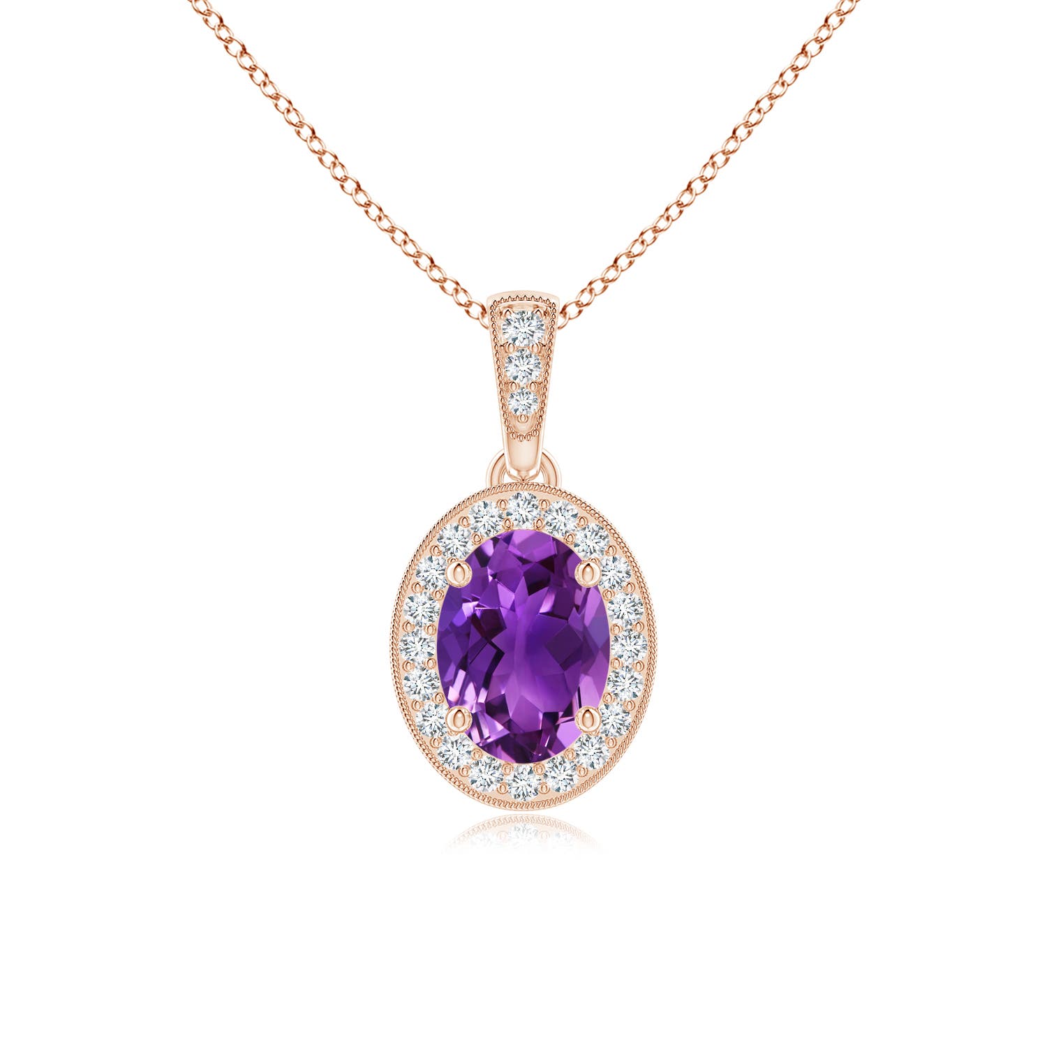 AAAA - Amethyst / 0.82 CT / 14 KT Rose Gold