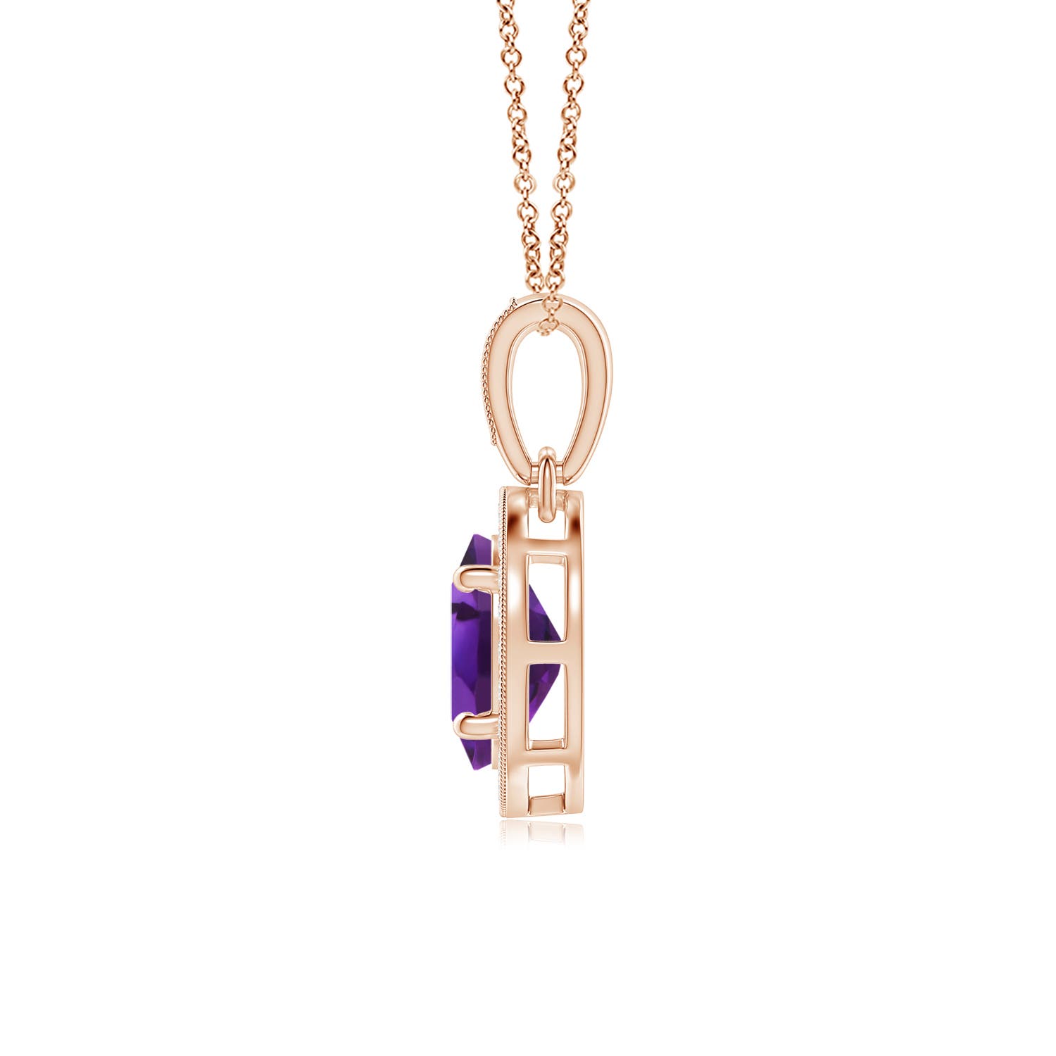 AAAA - Amethyst / 0.82 CT / 14 KT Rose Gold