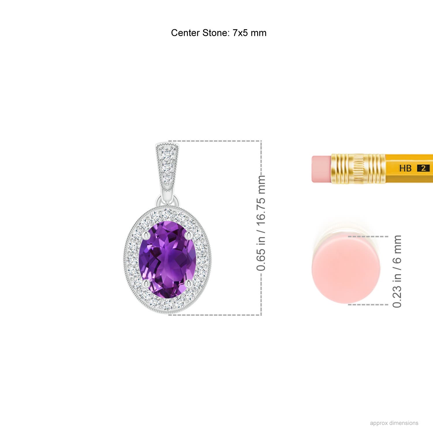 AAAA - Amethyst / 0.82 CT / 14 KT White Gold