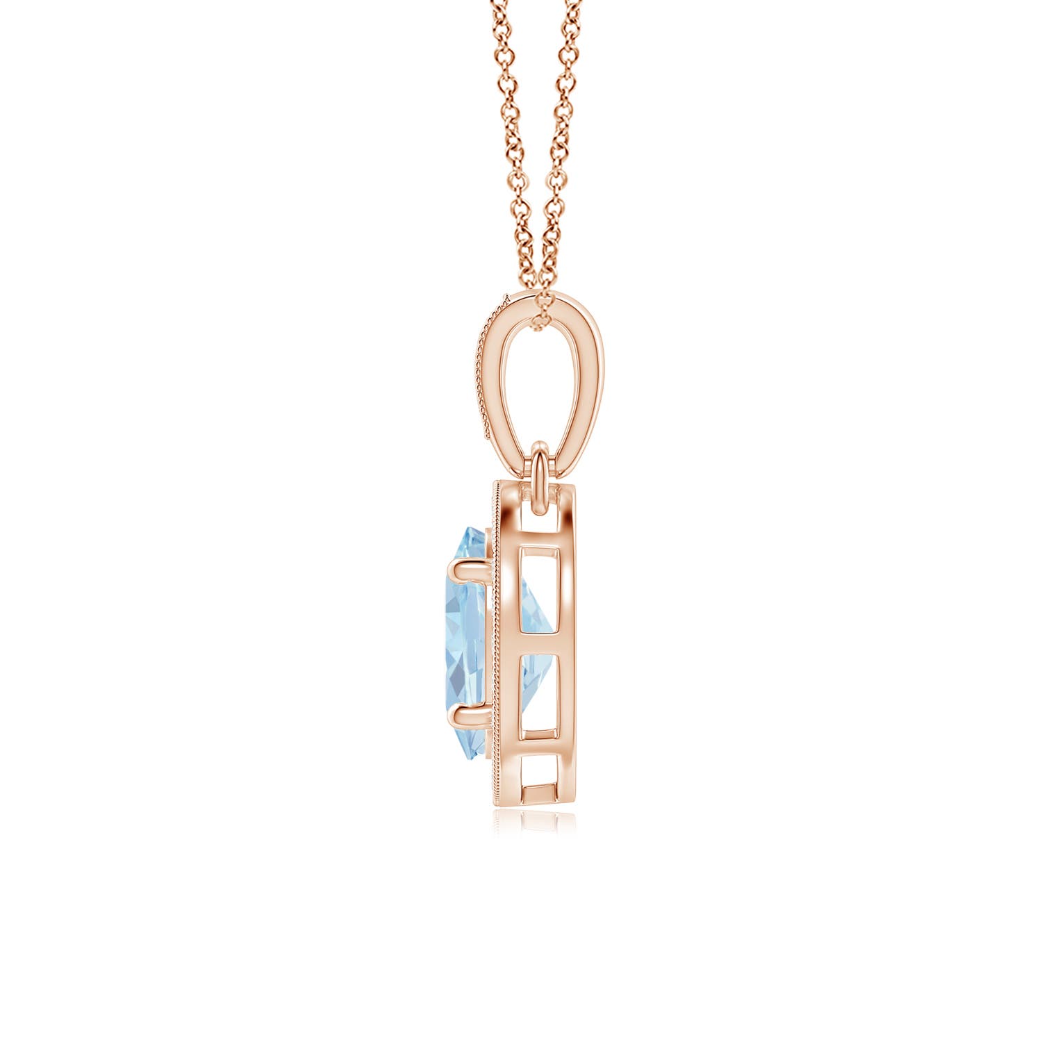 A - Aquamarine / 0.72 CT / 14 KT Rose Gold