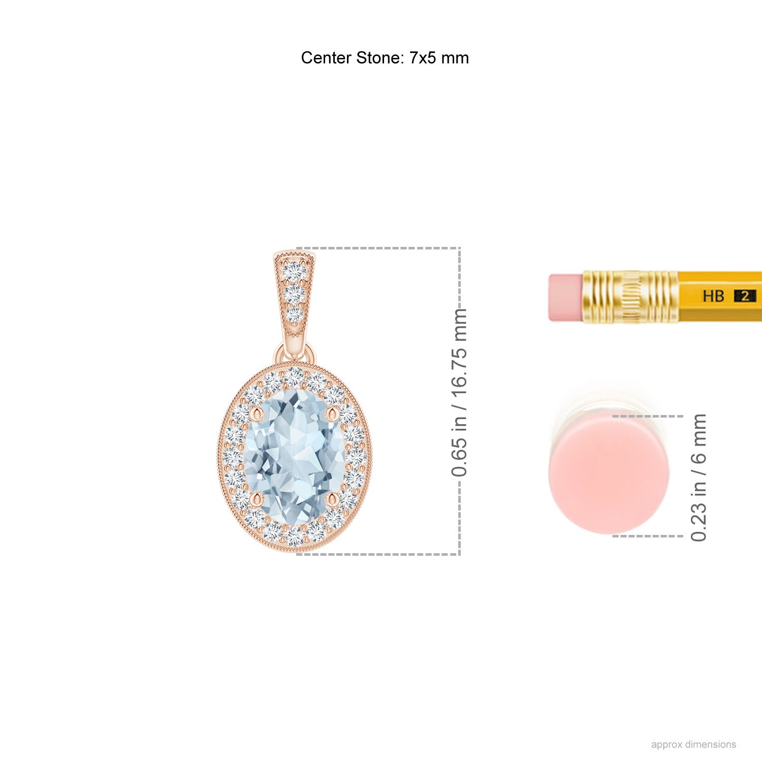 A - Aquamarine / 0.72 CT / 14 KT Rose Gold