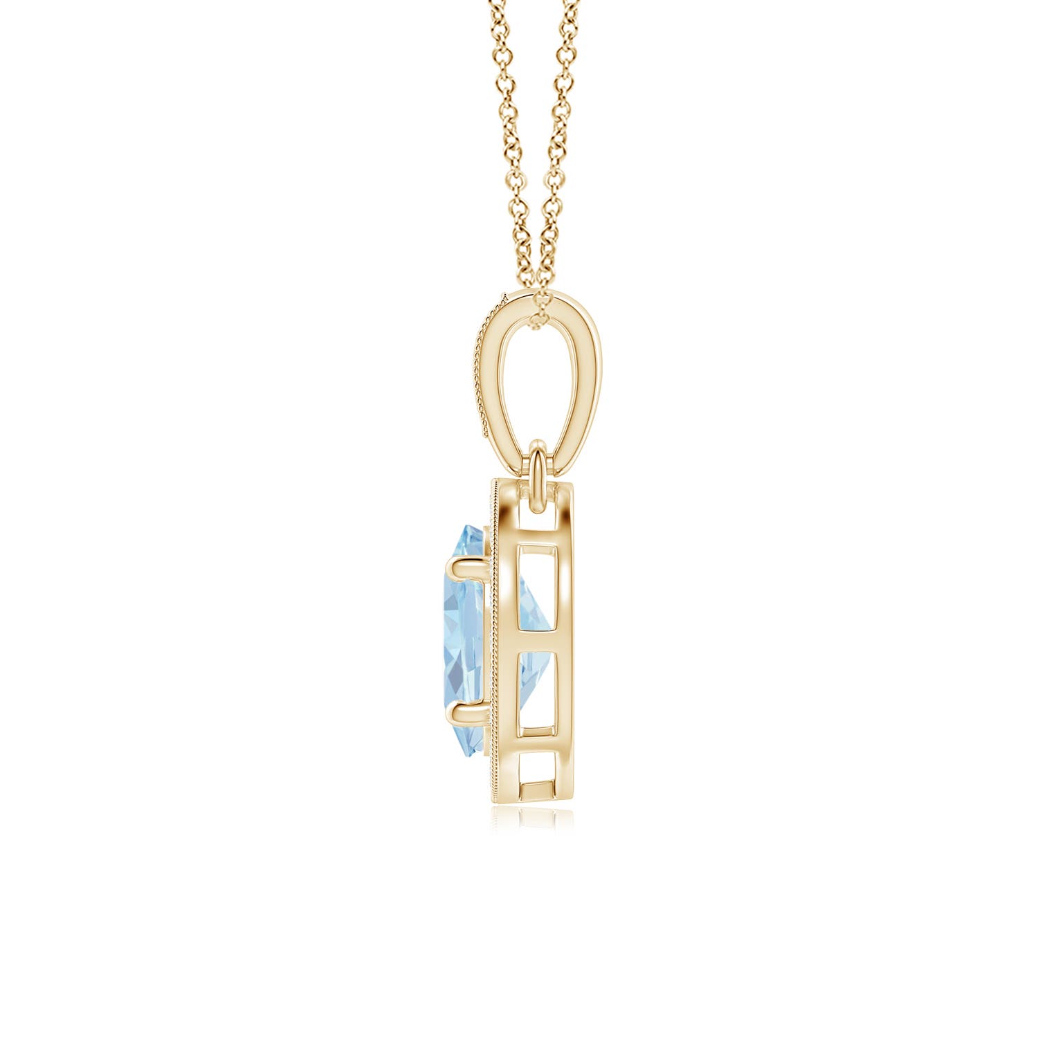 A - Aquamarine / 0.72 CT / 14 KT Yellow Gold