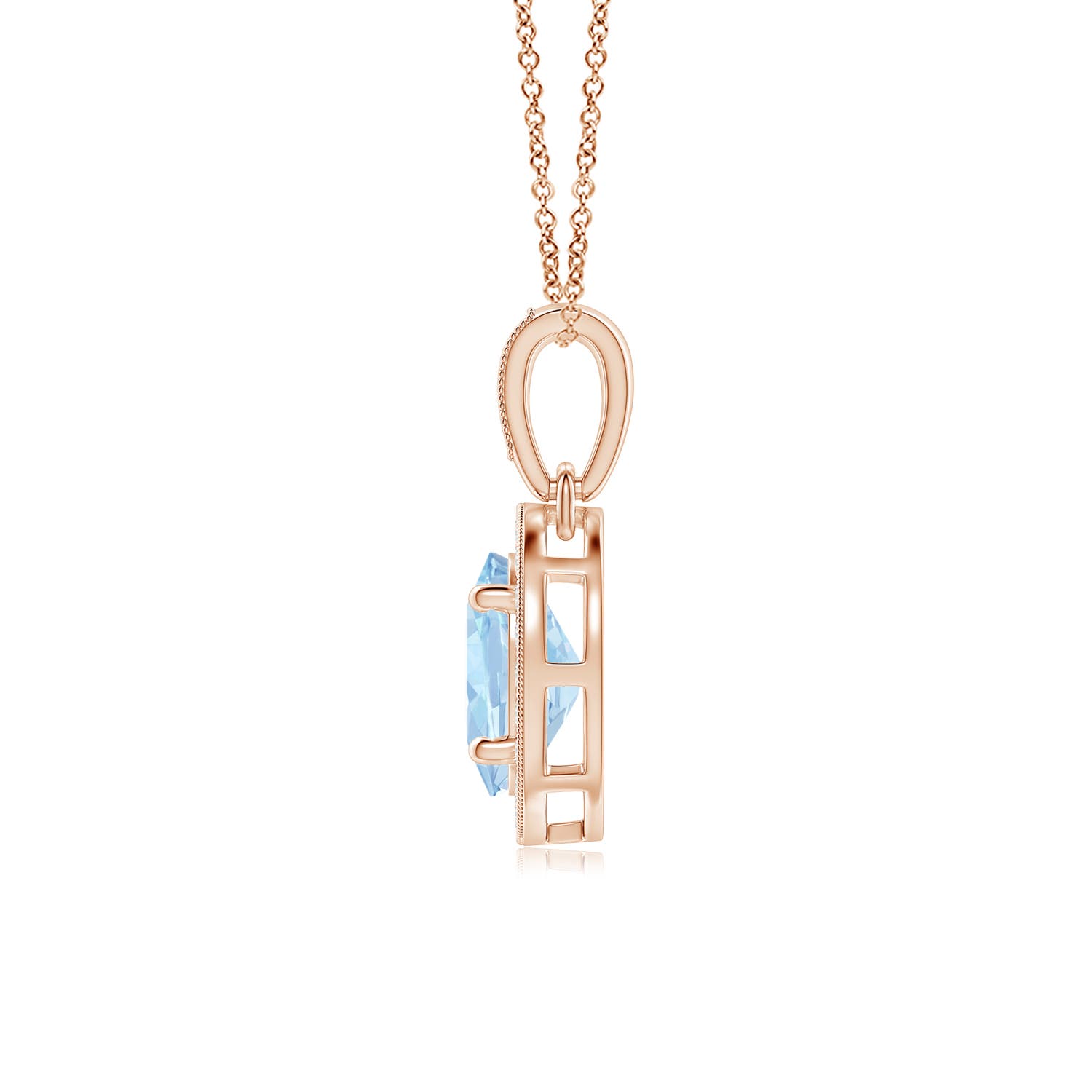 AA - Aquamarine / 0.72 CT / 14 KT Rose Gold