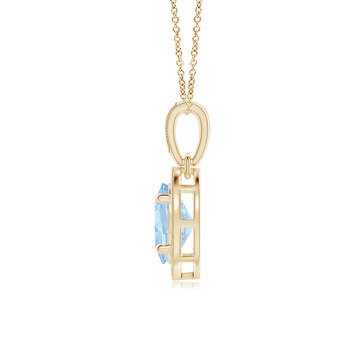 AA - Aquamarine / 0.72 CT / 14 KT Yellow Gold