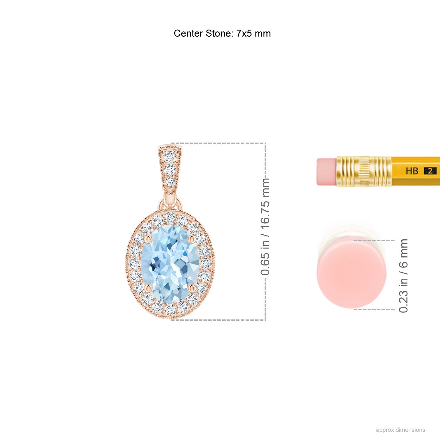 AAA - Aquamarine / 0.72 CT / 14 KT Rose Gold