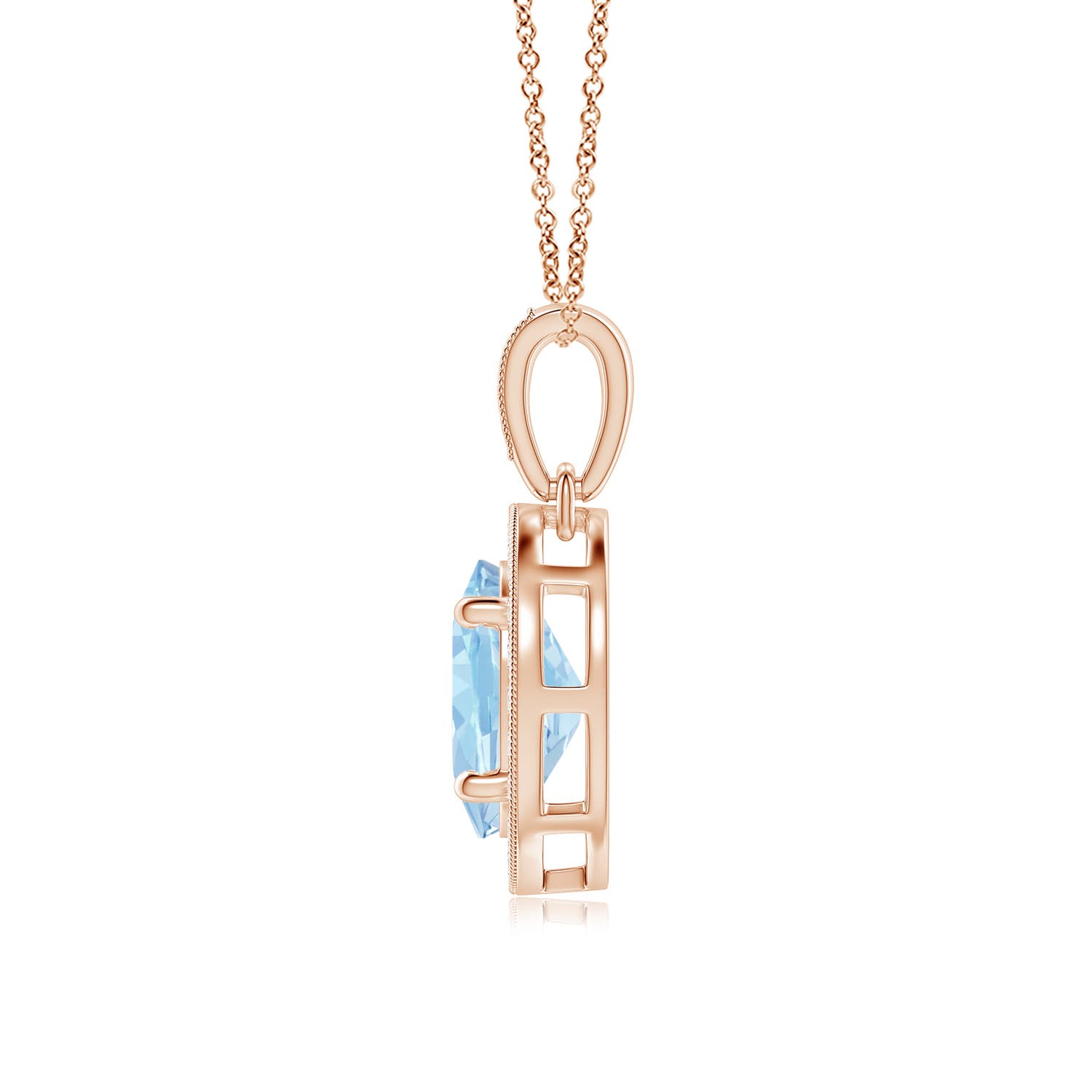 AAA - Aquamarine / 1.18 CT / 14 KT Rose Gold