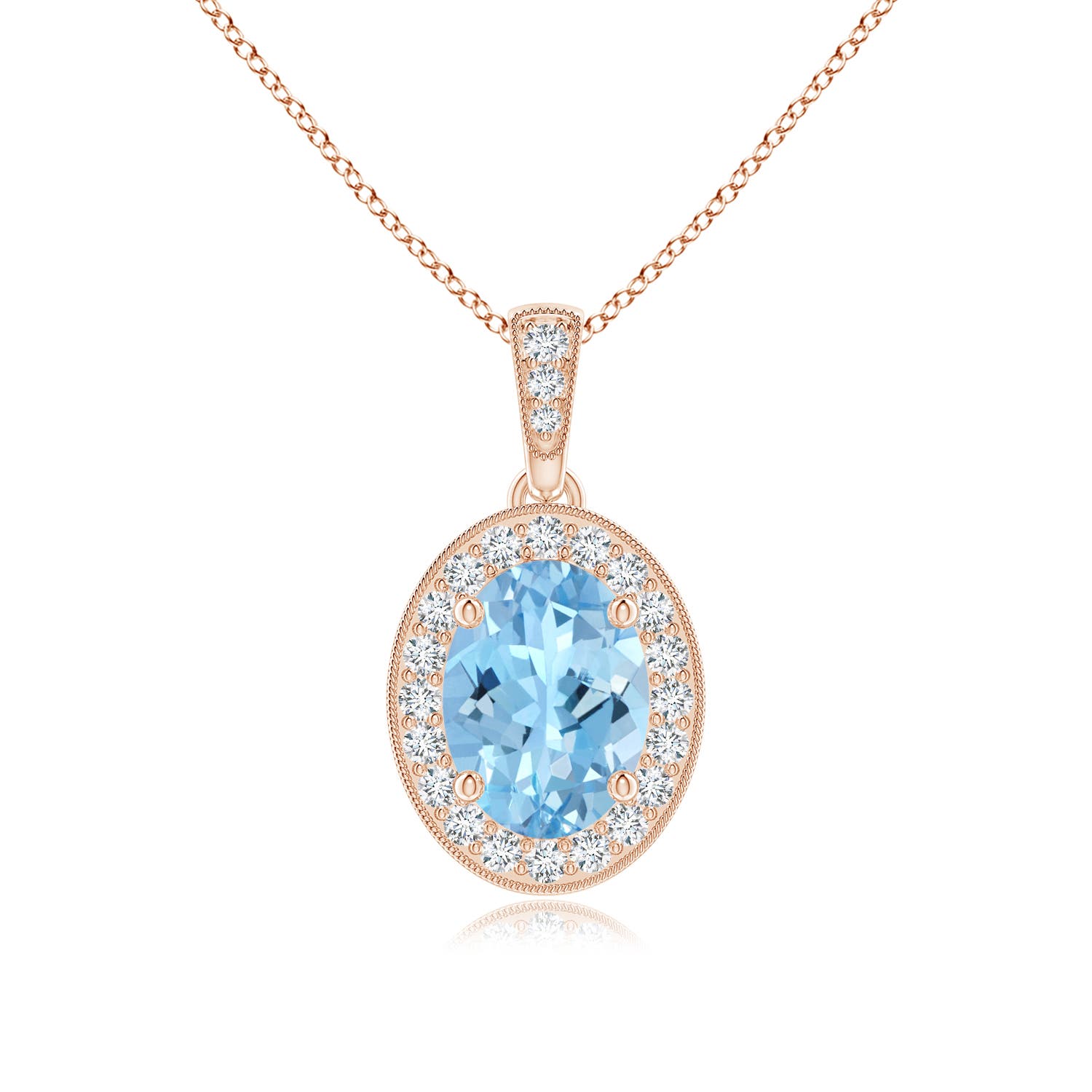 AAAA - Aquamarine / 1.18 CT / 14 KT Rose Gold