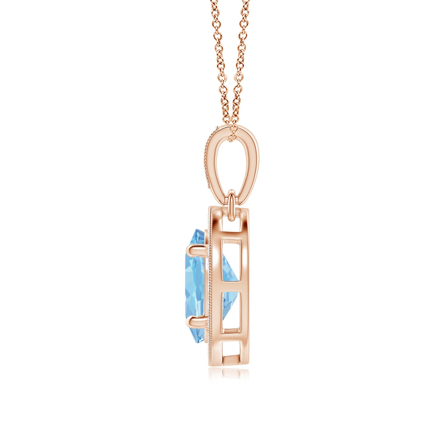 AAAA - Aquamarine / 1.18 CT / 14 KT Rose Gold